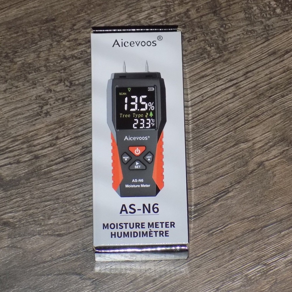 Aicevoos AS-N6 Digital Moisture Meter Woodworking Tool Orange New Pin Type LCD
